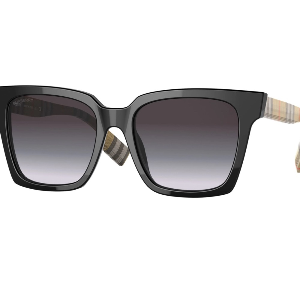 NEW Burberry BE4335 39298G Black Grey Square Women Sunglasses BE 4335